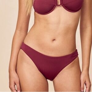 Monday Swimwear Seychelles Bottom Women's Small Burgundy Resort Swim Bikini